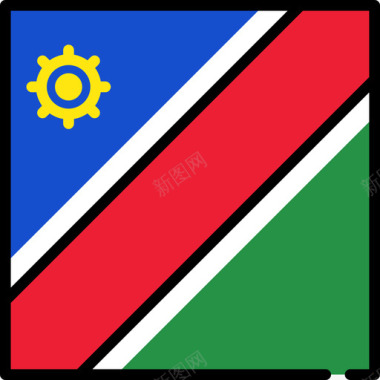 纳米比亚国旗收藏3方形图标图标