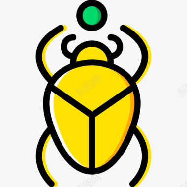 圣甲虫符号4黄色图标图标
