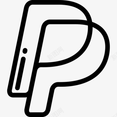 Paypal社交媒体8线性图标图标