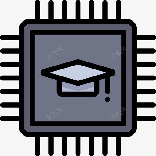 芯片电子学习2线性颜色图标svg_新图网 https://ixintu.com 电子学习2 线性颜色 芯片