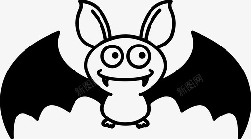 蝙蝠可爱万圣节图标svg_新图网 https://ixintu.com 万圣节 可爱 吓人 蝙蝠