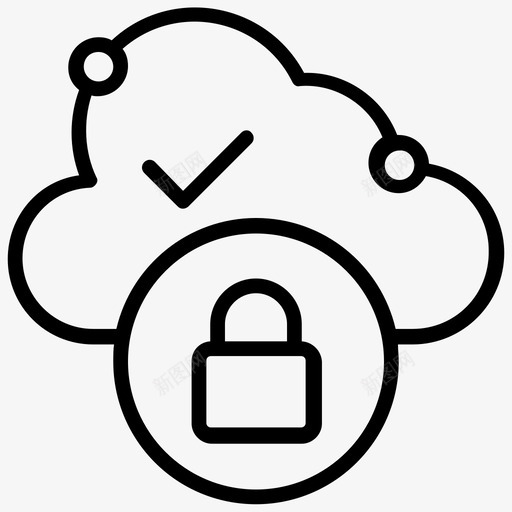 私有云云保护云安全图标svg_新图网 https://ixintu.com 云保护 云安全 互联网安全线图标 加密云 混合云 私有云