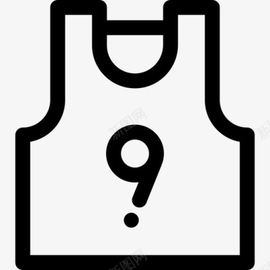 篮球运动衫衣服17直线型图标图标