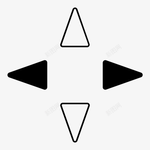 左和右箭头选项图标svg_新图网 https://ixintu.com 三角形方向箭头 左和右 方向 移动 箭头 选项