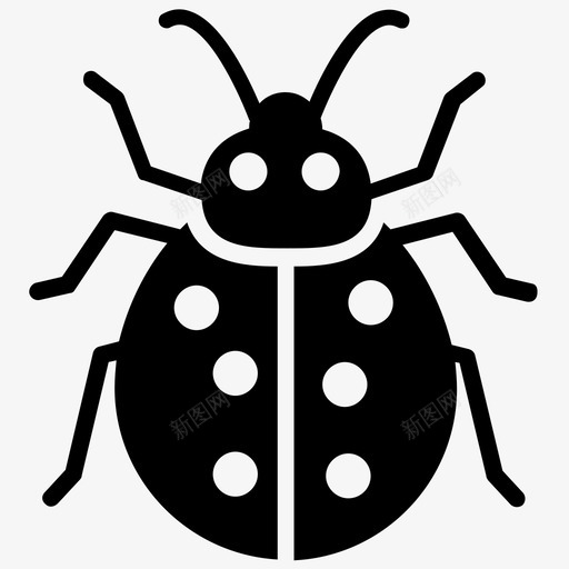 瓢虫甲虫花园昆虫图标svg_新图网 https://ixintu.com 害虫 昆虫字形图标 瓢虫 甲虫 花园昆虫