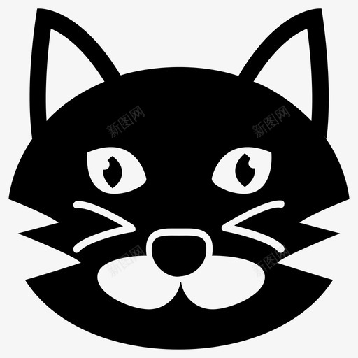 可爱的猫卡通动物卡通猫图标svg_新图网 https://ixintu.com 卡通动物 卡通猫 可爱卡通 可爱猫脸字形图标 可爱的猫 猫脸 猫表情