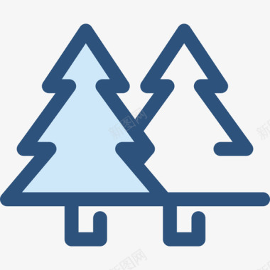 松树生态与自然5蓝色图标图标