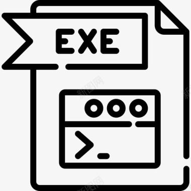 Exe文件文件夹3线性图标图标