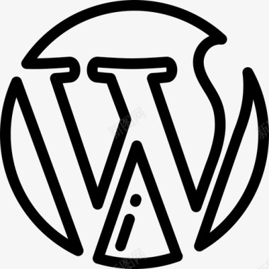 Wordpress社交媒体8线性图标图标