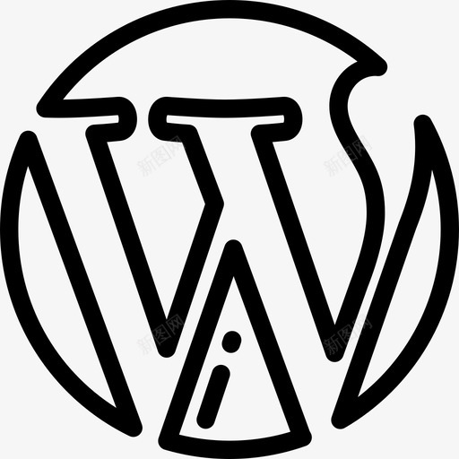 Wordpress社交媒体8线性图标svg_新图网 https://ixintu.com Wordpress 社交媒体8 线性