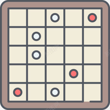 双陆棋游戏6彩色图标图标