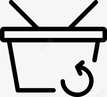 购物篮商务细线图标集购物和商务图标
