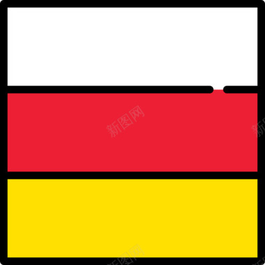 奥塞梯旗帜收藏3方形图标图标
