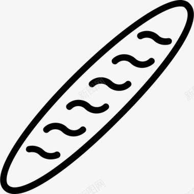 法式长棍面包美食3直系图标图标