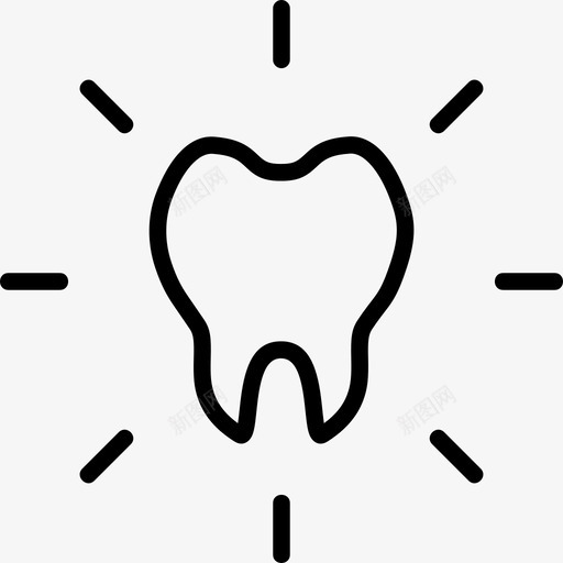 牙齿干净有光泽图标svg_新图网 https://ixintu.com 发光 完美 干净 有光泽 牙薄 牙齿