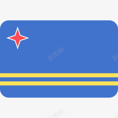 阿鲁巴国际国旗6圆形矩形图标图标