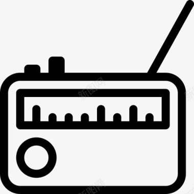 收音机hipster3线性图标图标