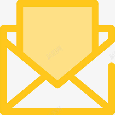电子邮件通讯40黄色图标图标