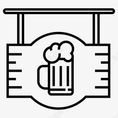 啤酒招牌酒吧啤酒杯图标图标