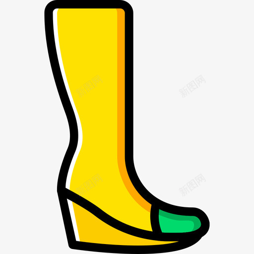 靴子女鞋4黄色图标svg_新图网 https://ixintu.com 女鞋4 靴子 黄色