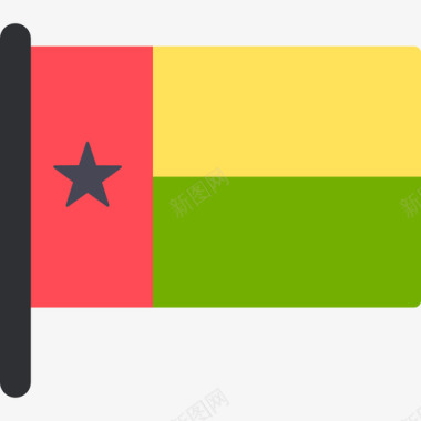 几内亚比绍国际国旗5桅杆图标图标