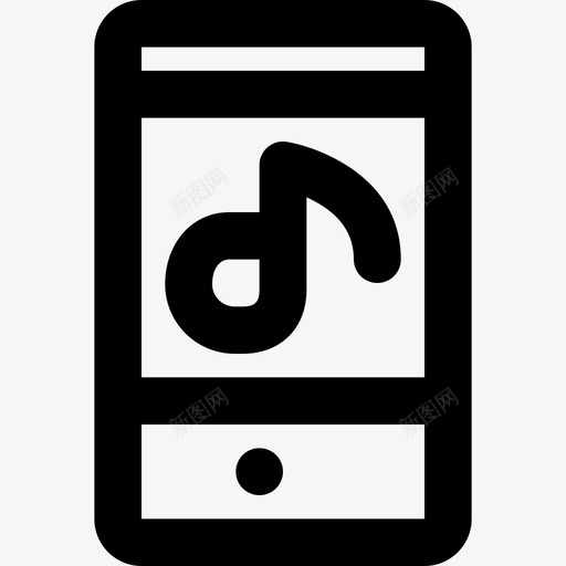 智能手机音乐13轮廓图标svg_新图网 https://ixintu.com 智能手机 轮廓 音乐13
