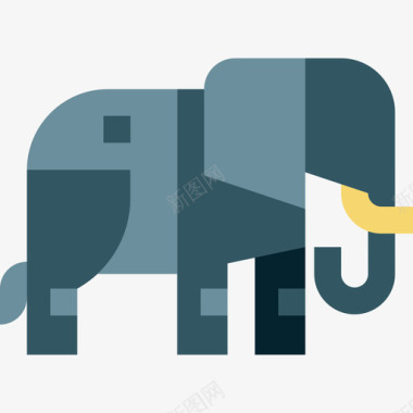 大象动物26扁平图标图标