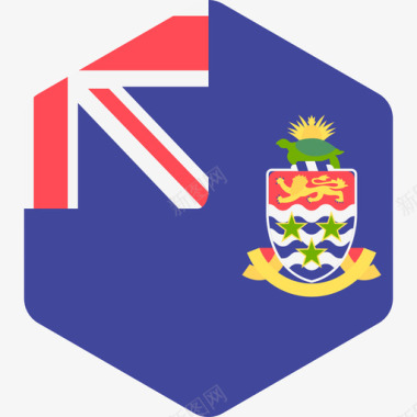 开曼群岛国际旗帜2六边形图标图标