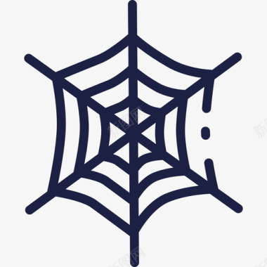 蜘蛛网万圣节26线性颜色图标图标