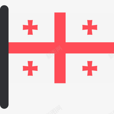 乔治亚州国际国旗5桅杆图标图标