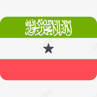 索马里兰国际国旗6圆形矩形图标图标