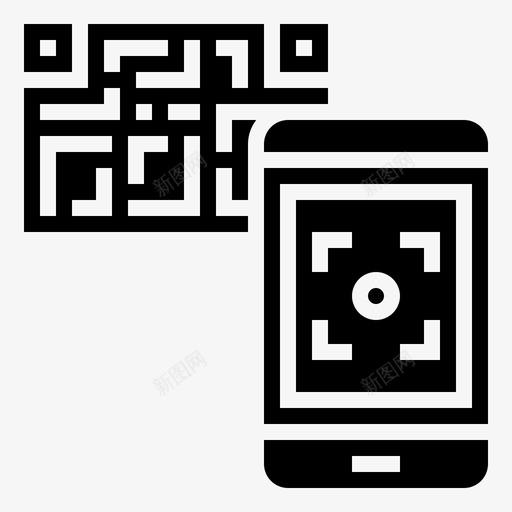 共享二维码条码智能手机图标svg_新图网 https://ixintu.com 共享二维码 智能手机 条码 条码和二维码字形