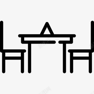 桌子7号餐厅直线型图标图标