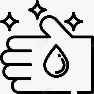 手洗化学5线性图标图标
