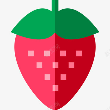 草莓食品19扁平图标图标