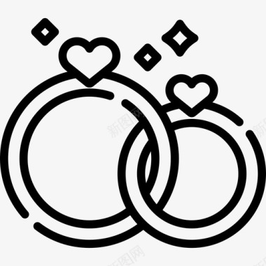 情人节18枚结婚戒指图标图标