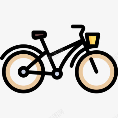 自行车嬉皮士2线性颜色图标图标