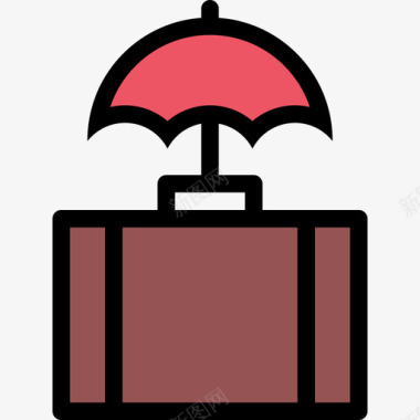 旅游保险天气和保险颜色图标图标