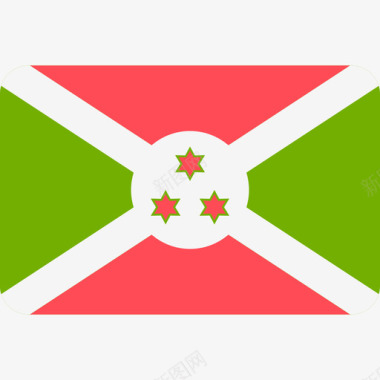 布隆迪国际国旗6圆形矩形图标图标
