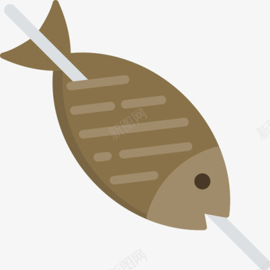 鱼烤肉扁鱼图标图标