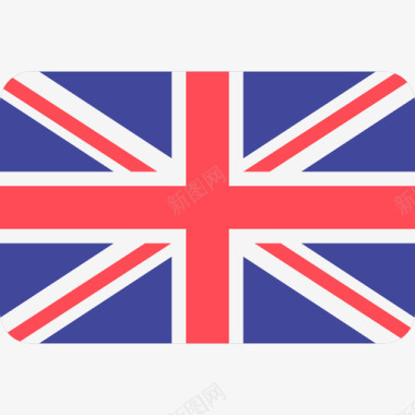 英国国际国旗6圆形矩形图标图标