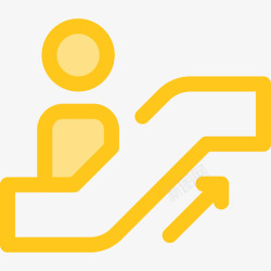 黄色扶梯自动扶梯6号机场黄色图标高清图片