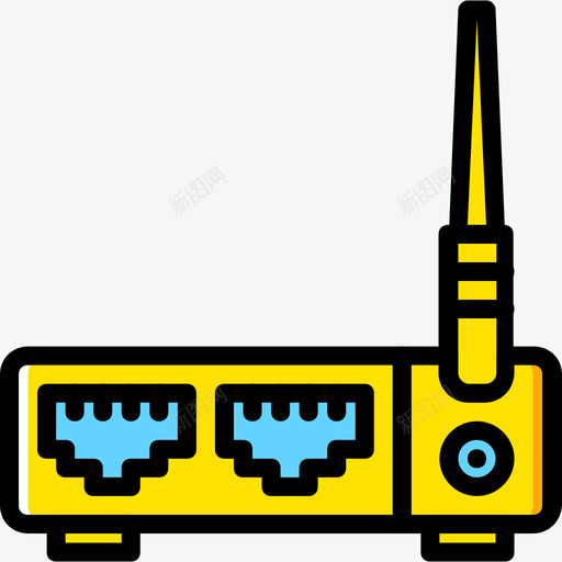 路由器连接器电缆4黄色图标svg_新图网 https://ixintu.com 路由器 连接器电缆4 黄色