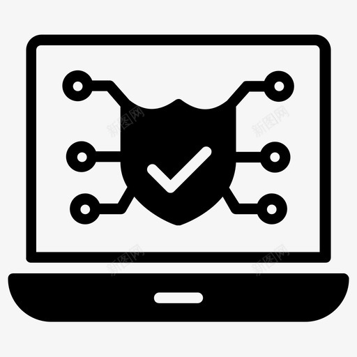 互联网安全防病毒笔记本电脑图标svg_新图网 https://ixintu.com 互联网安全 互联网安全字形图标 在线防病毒 病毒扫描 病毒防护 笔记本电脑 防病毒