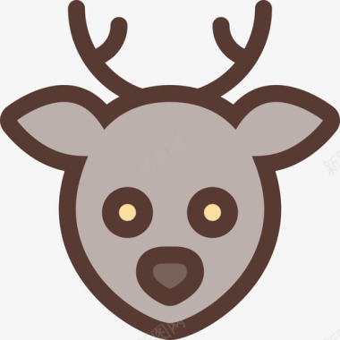 鹿圣诞12彩色图标图标