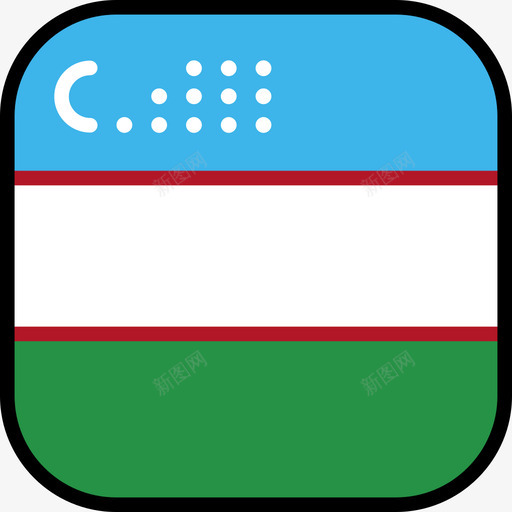 乌兹别克斯坦旗帜系列6圆形方形图标svg_新图网 https://ixintu.com 乌兹别克斯坦 圆形方形 旗帜系列6