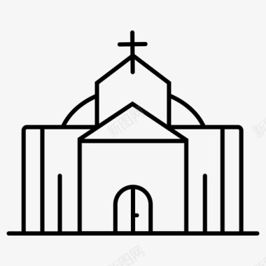 基督教天主教会礼拜堂宗教图标图标