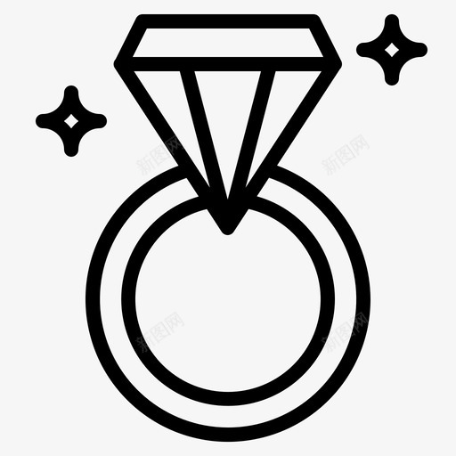 戒指钻石订婚图标svg_新图网 https://ixintu.com 戒指 珠宝 衣服轮廓 订婚 钻石