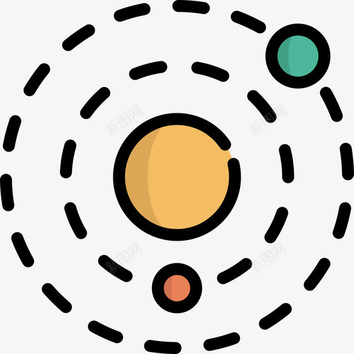 太阳系科学14线性颜色图标svg_新图网 https://ixintu.com 太阳系 科学14 线性颜色