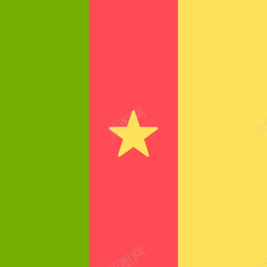 喀麦隆国际广场4面旗帜图标图标